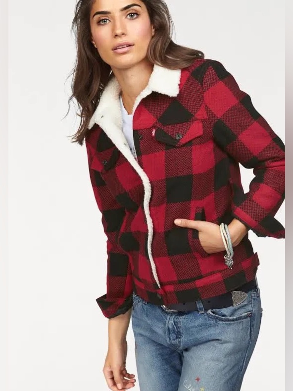 Levi’s Plaid Sherpa Trucker Jacket XS